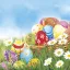Húsvét Eggs and Daisies szalvéta 20 db-os 33x33 cm
