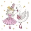 Balett, Balerina With Swan szalvéta 20 db-os 33x33 cm