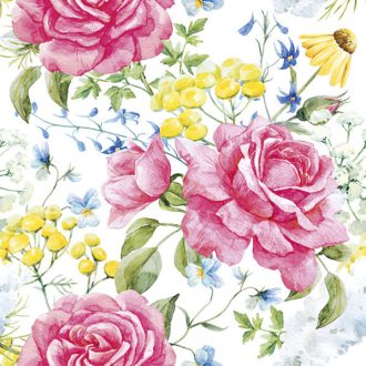 Rózsa Field Flowers szalvéta 20 db-os 33x33 cm