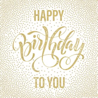 Happy Birthday Dotted Gold szalvéta 20 db-os 33x33 cm