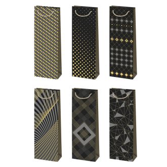 Mintás Black&Gold papír italtáska 13x38x11 cm