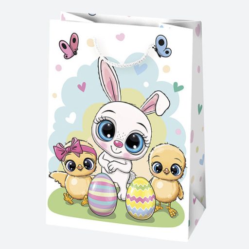 Húsvét Bunnies papír ajándéktasak, ajándékzacskó 23x32x11 cm