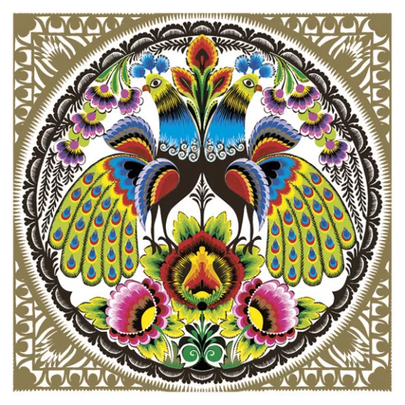 Állatos Folk Peacocks Gold szalvéta 20 db-os 33x33 cm Állatos Folk Peacocks Gold szalvéta 20 db-os 33x33 cm