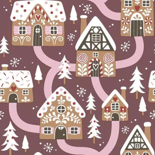 Karácsonyi Gingerbread Houses Claret szalvéta 20 db-os 33x33 cm