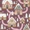 Karácsonyi Gingerbread Houses Claret szalvéta 20 db-os 33x33 cm