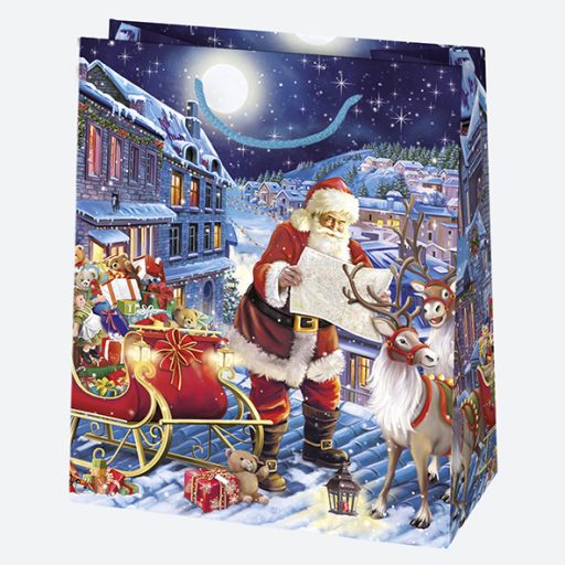 Karácsonyi Wonderland papír ajándéktasak, ajándékzacskó 19x23x10,5 cm
