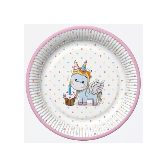Unikornis Sweet papírtányér 8 db-os 22,7 cm Unikornis Sweet papírtányér 8 db-os 22,7 cm