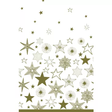 Karácsonyi Gold Stars papír asztalterítő 120x180 cm