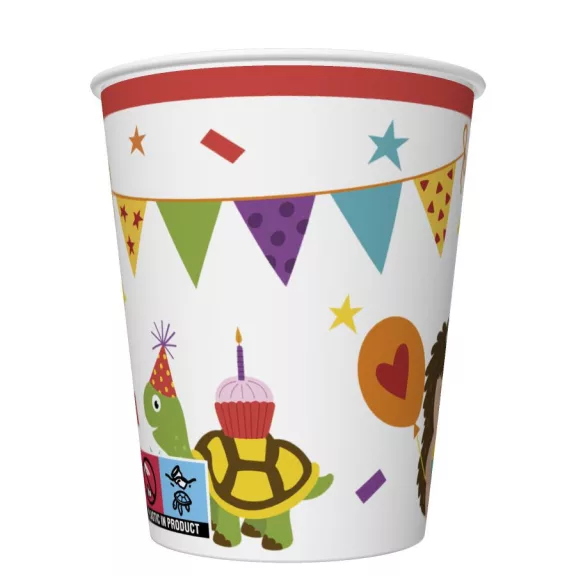 Állatos Cute Party papír pohár 8 db-os 250 ml Állatos Cute Party papír pohár 8 db-os 250 ml