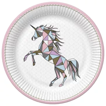 Unikornis Graphic Wild papírtányér 8 db-os 18 cm