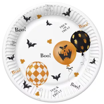 Halloween Scary Balloons papírtányér 8 db-os 18 cm