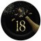 Happy Birthday 18 Golden Champagne papírtányér 8 db-os 22,7 cm