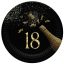 Happy Birthday 18 Golden Champagne papírtányér 8 db-os 22,7 cm