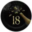 Happy Birthday 18 Golden Champagne papírtányér 8 db-os 22,7 cm