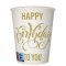 Happy Birthday Dotted Gold papír pohár 8 db-os 250 ml