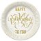 Happy Birthday Dotted Gold papírtányér 8 db-os 18 cm