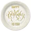 Happy Birthday Dotted Gold papírtányér 8 db-os 22,7 cm