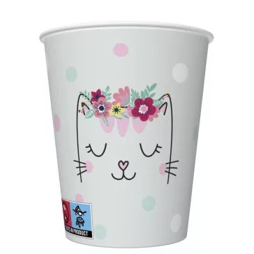 Cicás Flowers Wreath papír pohár 8 db-os 250 ml