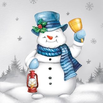 Karácsonyi Joyful Snowmen szalvéta 20 db-os 33x33 cm