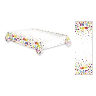 Happy Birthday Dots papír asztalterítő 120x180 cm