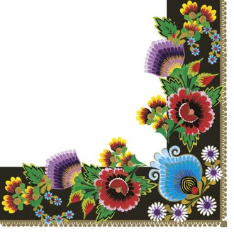 Hímzés Black Border szalvéta 20 db-os 33x33 cm