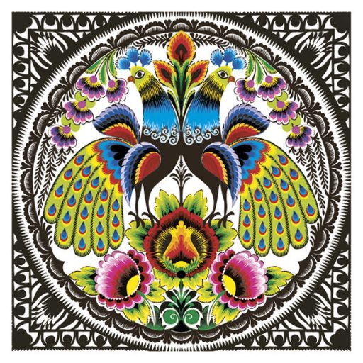 Állatos Folk Peacocks szalvéta 20 db-os 33x33 cm