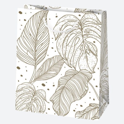 Mintás White papír ajándéktasak, ajándékzacskó 19x23x10,5 cm
