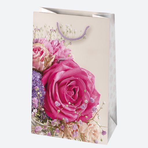 Virág Bouquets papír ajándéktasak, ajándékzacskó 16x24x7 cm