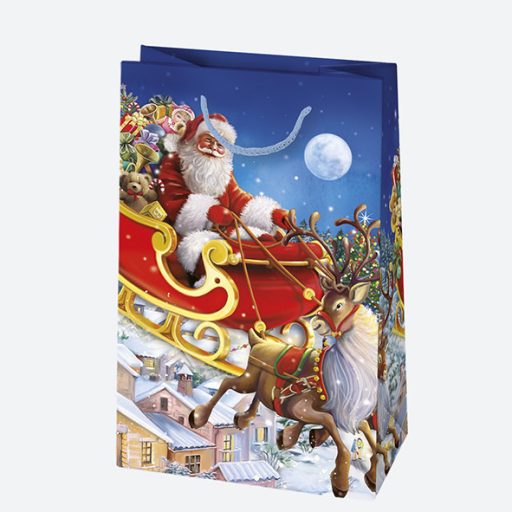 Karácsony Santa Claus papír ajándéktasak, ajándékzacskó 10x16x6 cm