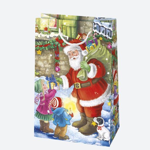 Karácsony Santa Claus papír ajándéktasak, ajándékzacskó 10x16x6 cm
