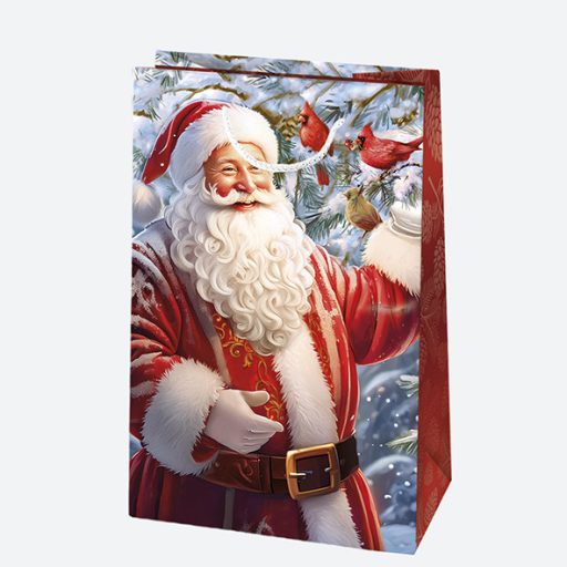 Karácsony Santa Claus papír ajándéktasak, ajándékzacskó 10x16x6 cm