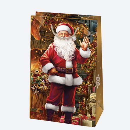 Karácsony Santa Claus papír ajándéktasak, ajándékzacskó 10x16x6 cm