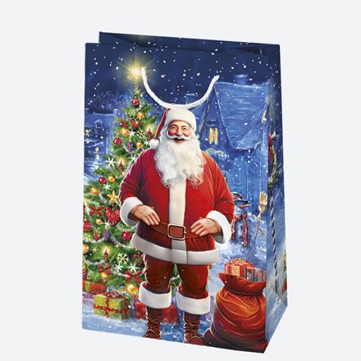 Karácsony Santa Claus papír ajándéktasak, ajándékzacskó 10x16x6 cm