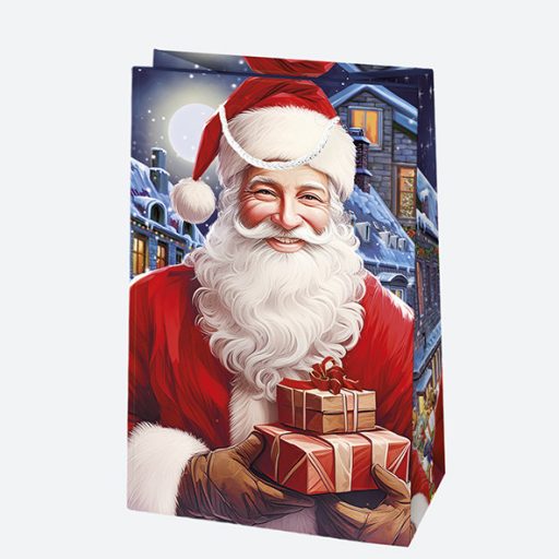 Karácsony Santa Claus papír ajándéktasak, ajándékzacskó 10x16x6 cm