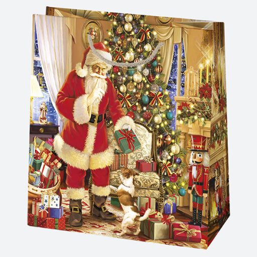 Karácsony Santa Magic papír ajándéktasak, ajándékzacskó 15,5x15,5x8 cm