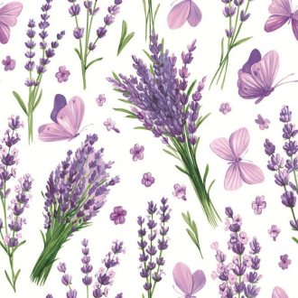 Levendula Violet Butterflies szalvéta 20 db-os 33x33 cm
