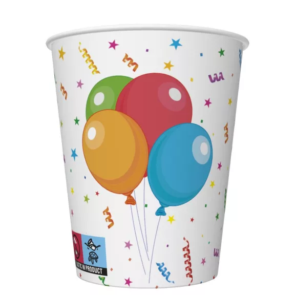 Állatos Funny Panda papír pohár 8 db-os 250 ml