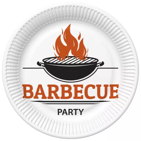 Barbecue Party papírtányér 8 db-os 22,7 cm Barbecue Party papírtányér 8 db-os 22,7 cm