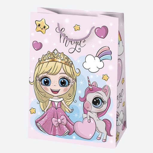 Színes Party papír ajándéktasak, ajándékzacskó 23x32x11 cm