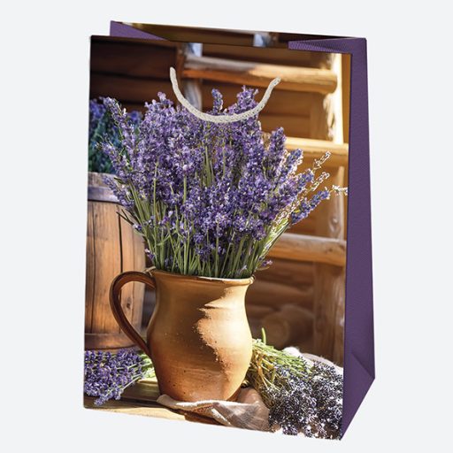 Levendula Vase papír ajándéktasak, ajándékzacskó 23x32x11 cm