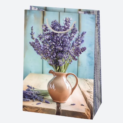 Levendula Vase papír ajándéktasak, ajándékzacskó 23x32x11 cm