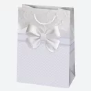 Fehér Bow papír ajándéktasak, ajándékzacskó 23x32x11 cm Fehér Bow papír ajándéktasak, ajándékzacskó 23x32x11 cm