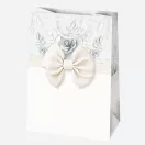 Fehér Bow papír ajándéktasak, ajándékzacskó 23x32x11 cm Fehér Bow papír ajándéktasak, ajándékzacskó 23x32x11 cm