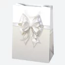 Fehér Bow papír ajándéktasak, ajándékzacskó 23x32x11 cm Fehér Bow papír ajándéktasak, ajándékzacskó 23x32x11 cm