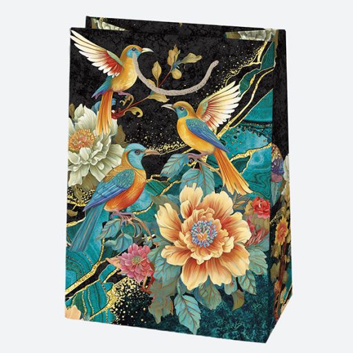 Virág Birds papír ajándéktasak, ajándékzacskó 23x32x11 cm