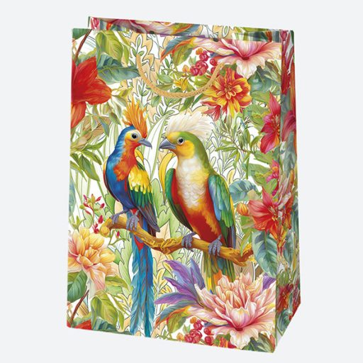 Virág Birds papír ajándéktasak, ajándékzacskó 23x32x11 cm