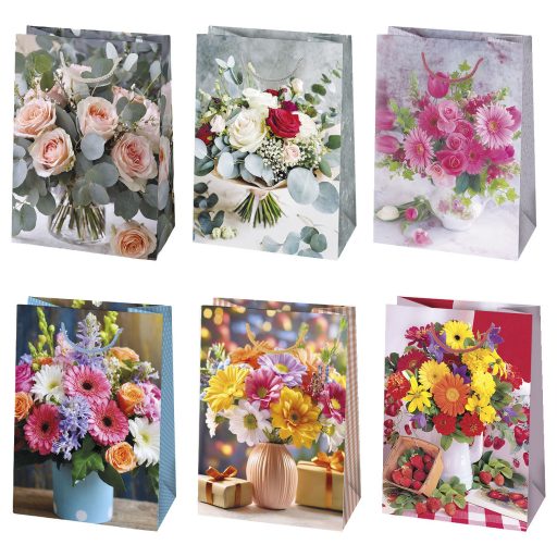 Virág Bouquet papír ajándéktasak, ajándékzacskó 23x32x11 cm