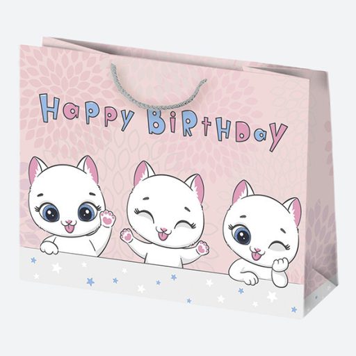 Happy Birthday Sissy papír ajándéktasak, ajándékzacskó 30x23x10 cm