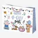 Happy Birthday Sissy papír ajándéktasak, ajándékzacskó 30x23x10 cm