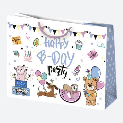Happy Birthday Sissy papír ajándéktasak, ajándékzacskó 30x23x10 cm